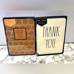 NWT/Rae Dunn Set of 2 Boxed Thank You Cards. 24 total